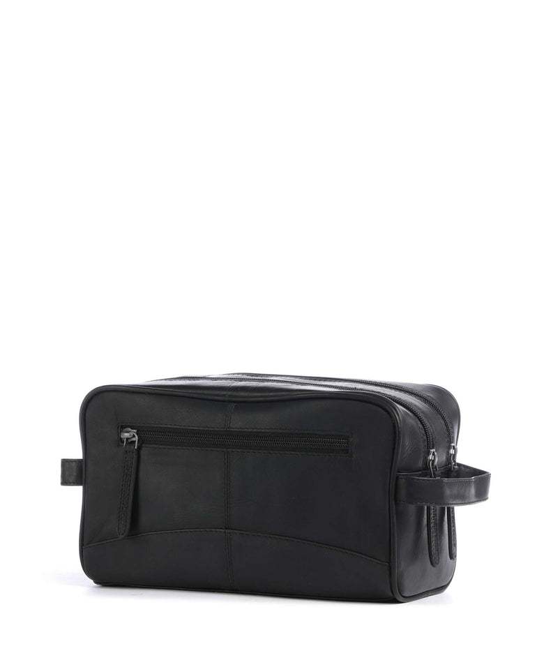 The Chesterfield Brand Cow Wax Pull Up Stacey Toiletry bag black