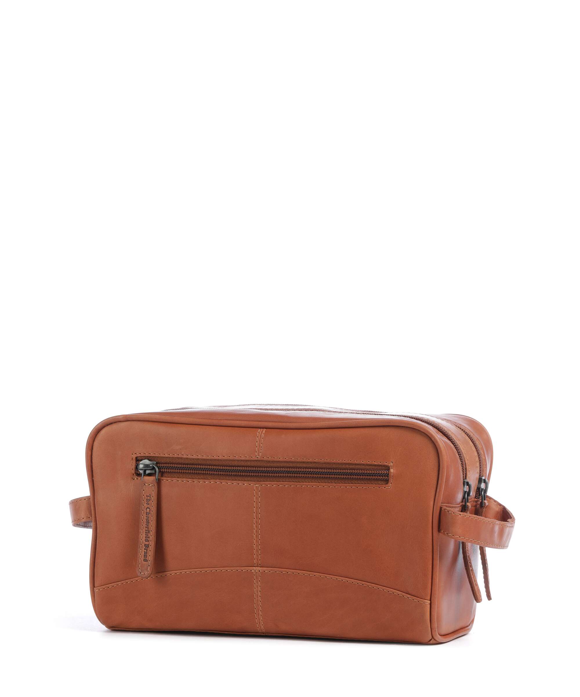 The Chesterfield Brand Cow Wax Pull Up Stacey Toiletry bag cognac