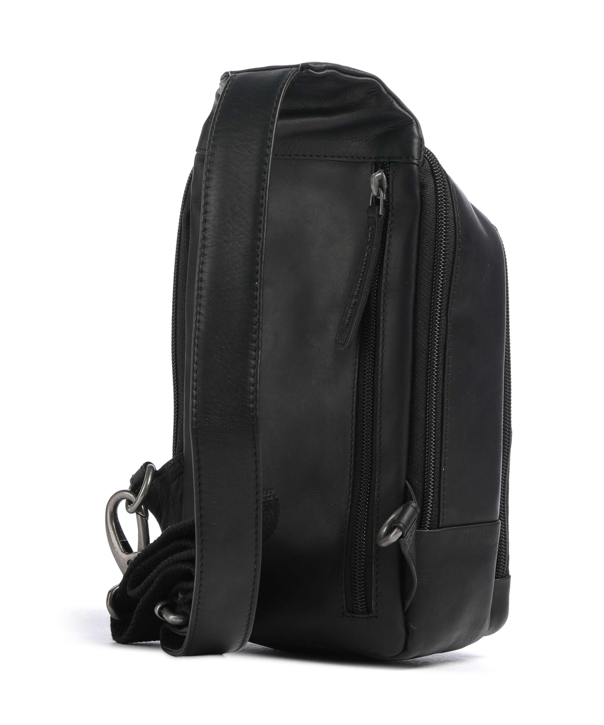 The Chesterfield Brand Wax Pull Up Cow Riga Sling bag black