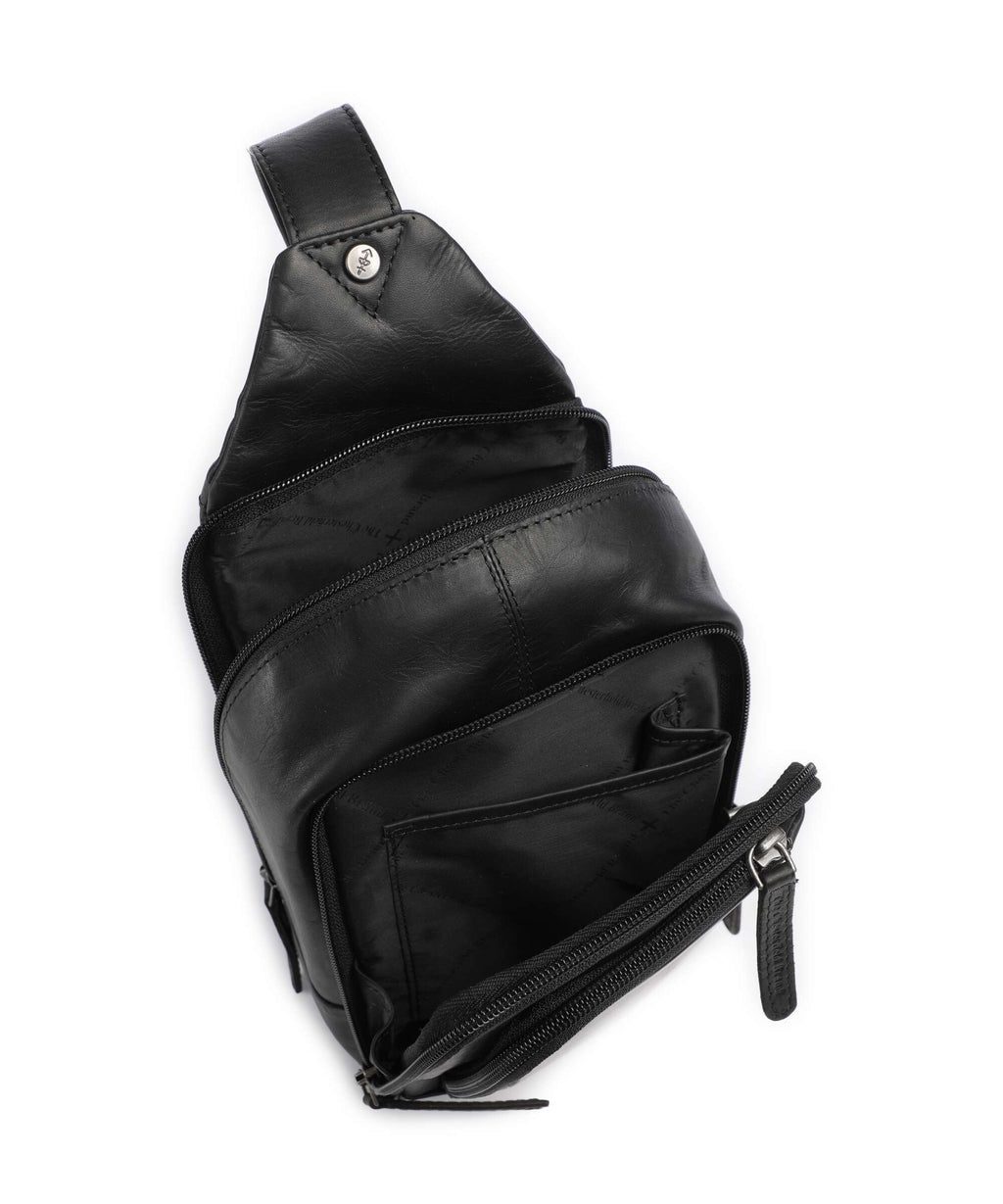 The Chesterfield Brand Wax Pull Up Cow Riga Sling bag black