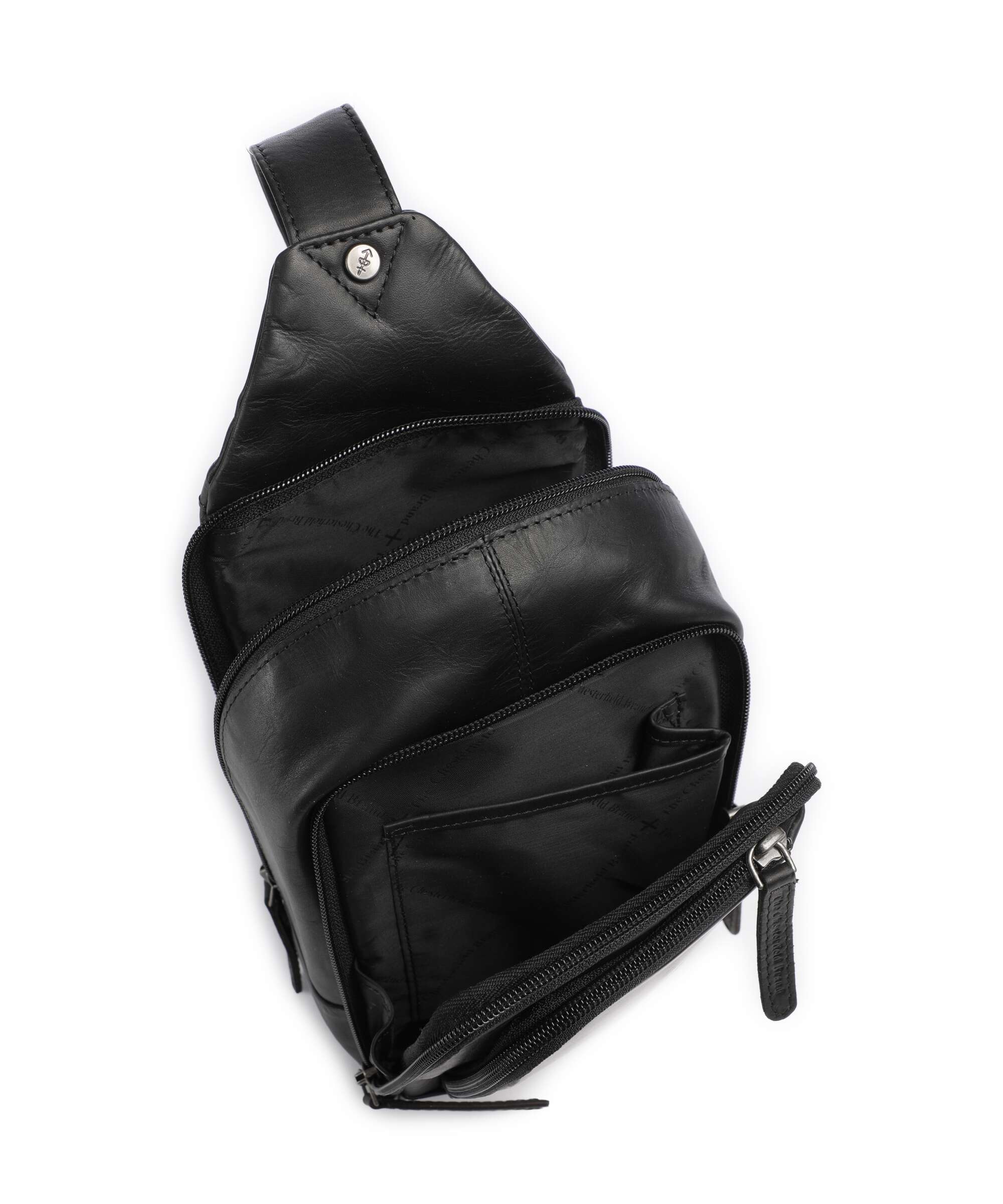 The Chesterfield Brand Wax Pull Up Cow Riga Sling bag black