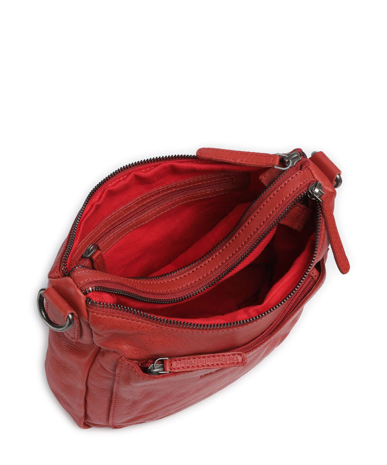 The Chesterfield Brand Washed Waxed Cow Caroline Shoulder bag red