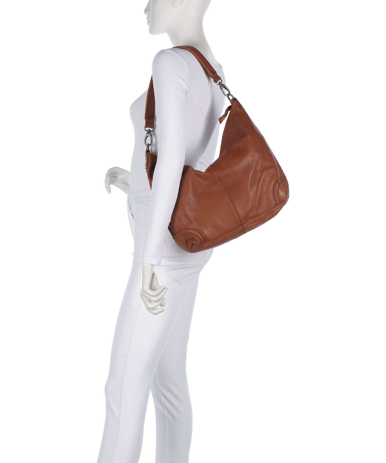 The Chesterfield Brand Washed Waxed Cow Bolivia Hobo bag cognac