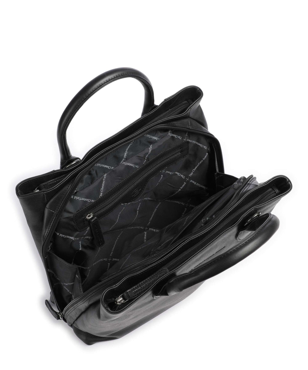 The Chesterfield Brand Wax Pull Up Cow Passau Handbag black