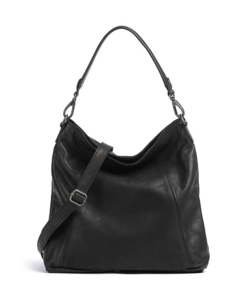 The Chesterfield Brand Washed Waxed Cow Sintra Torebka worek black