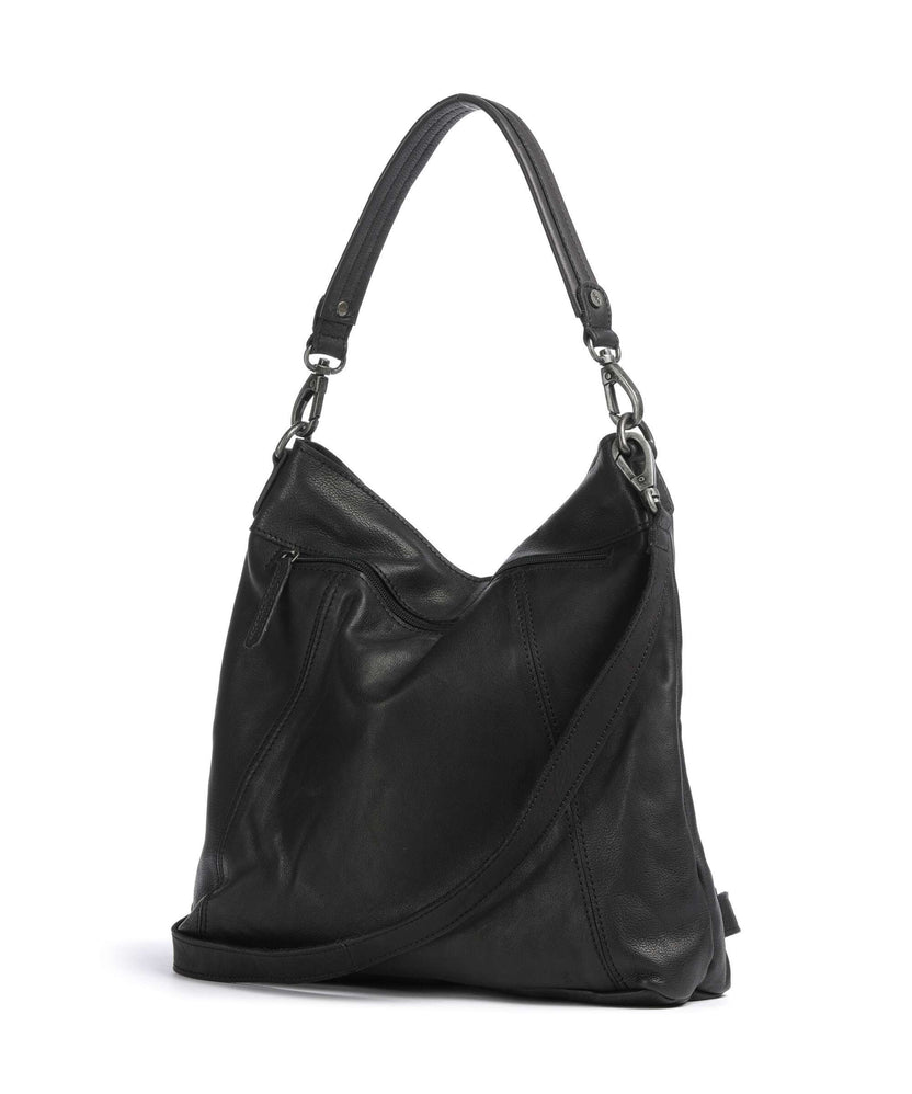 The Chesterfield Brand Washed Waxed Cow Sintra Hobo bag black