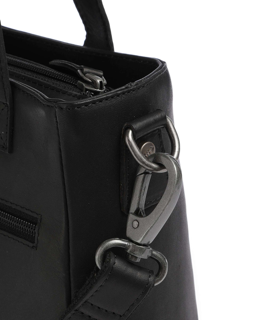 The Chesterfield Brand Cow Wax Pull Up Lingfield Handbag black
