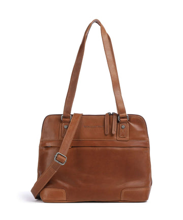 The Chesterfield Brand Cow Wax Pull Up Belgrado Torba na ramię cognac