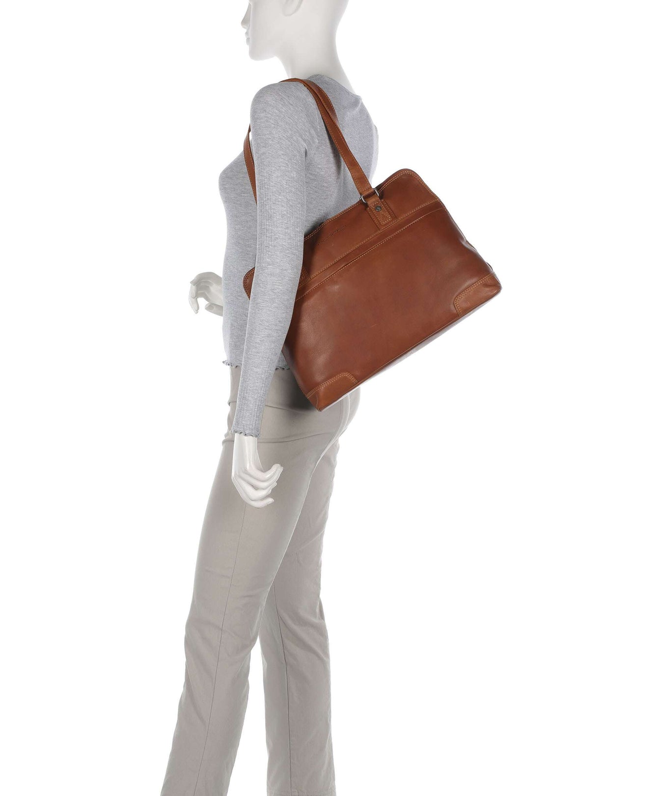 The Chesterfield Brand Cow Wax Pull Up Branson Shoulder bag cognac