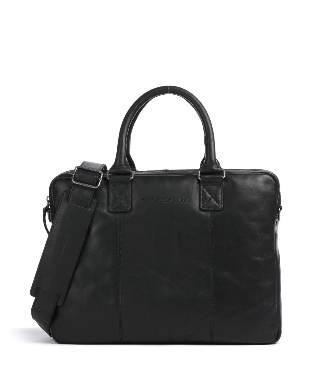 The Chesterfield Brand Wax Pull Up Cow Fabian Briefcase black