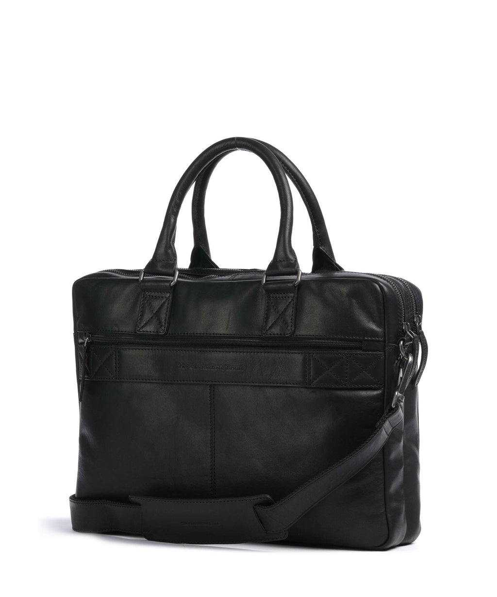 The Chesterfield Brand Wax Pull Up Cow Fabian Briefcase black