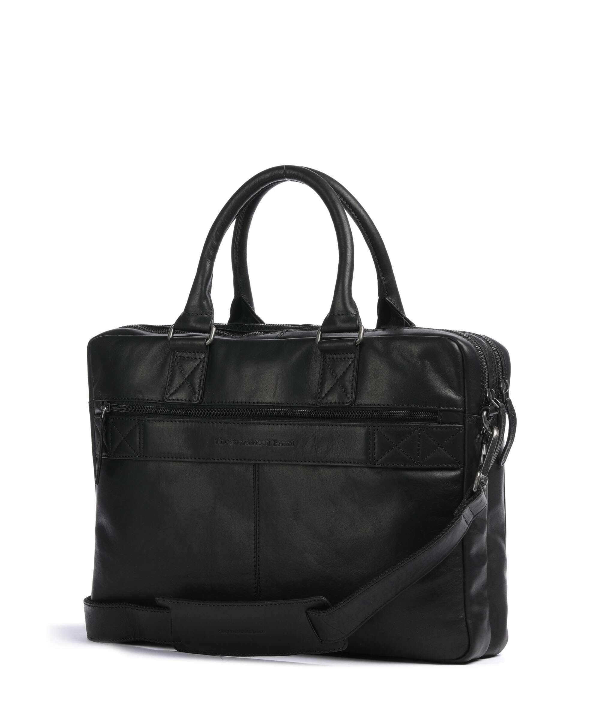 The Chesterfield Brand Wax Pull Up Cow Fabian Briefcase black