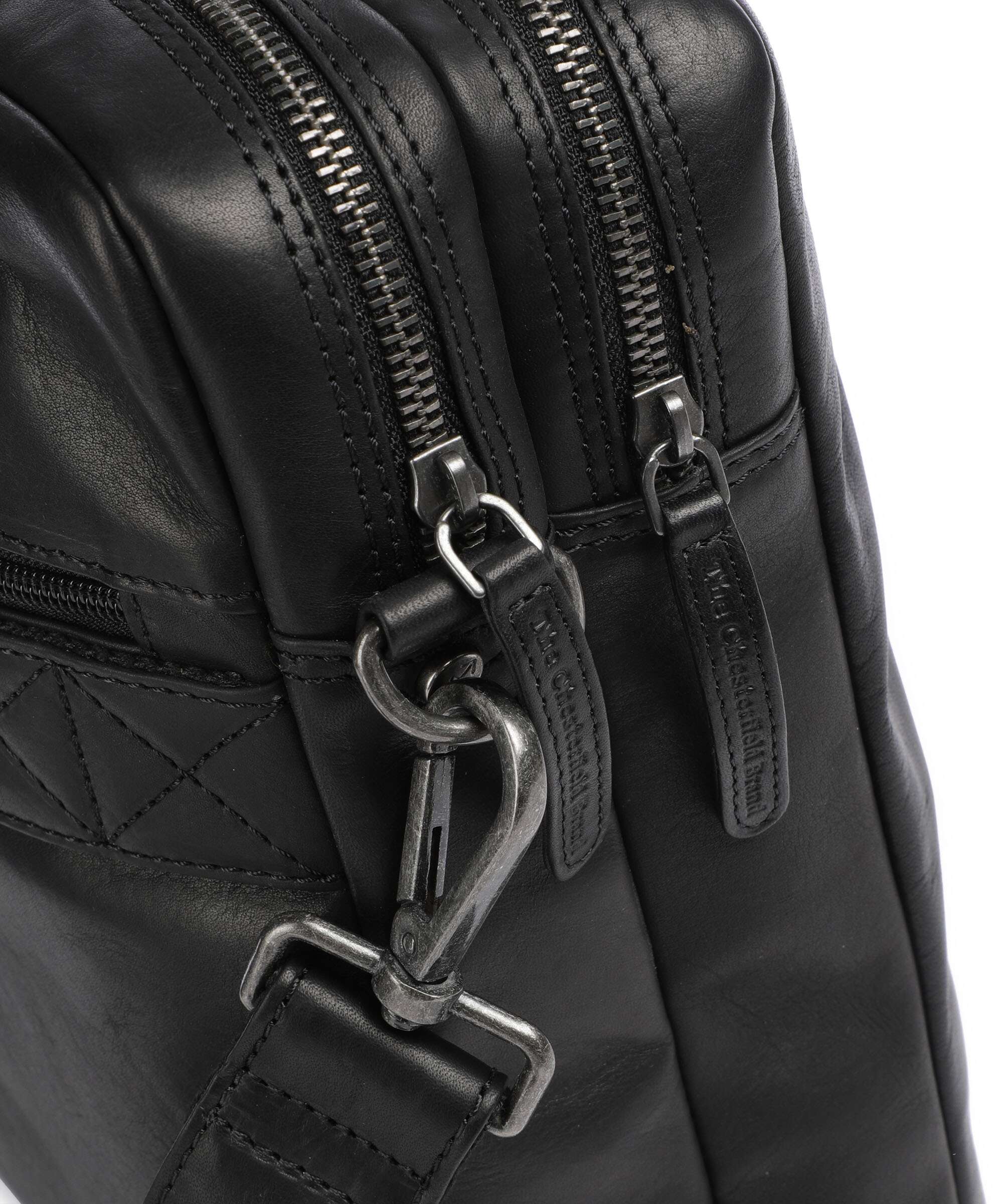 The Chesterfield Brand Wax Pull Up Cow Fabian Briefcase black