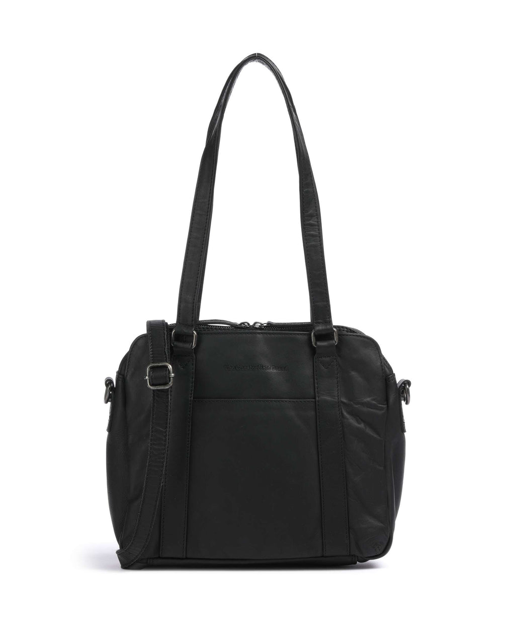 The Chesterfield Brand Wax Pull Up Cow Porlezza Shoulder bag black