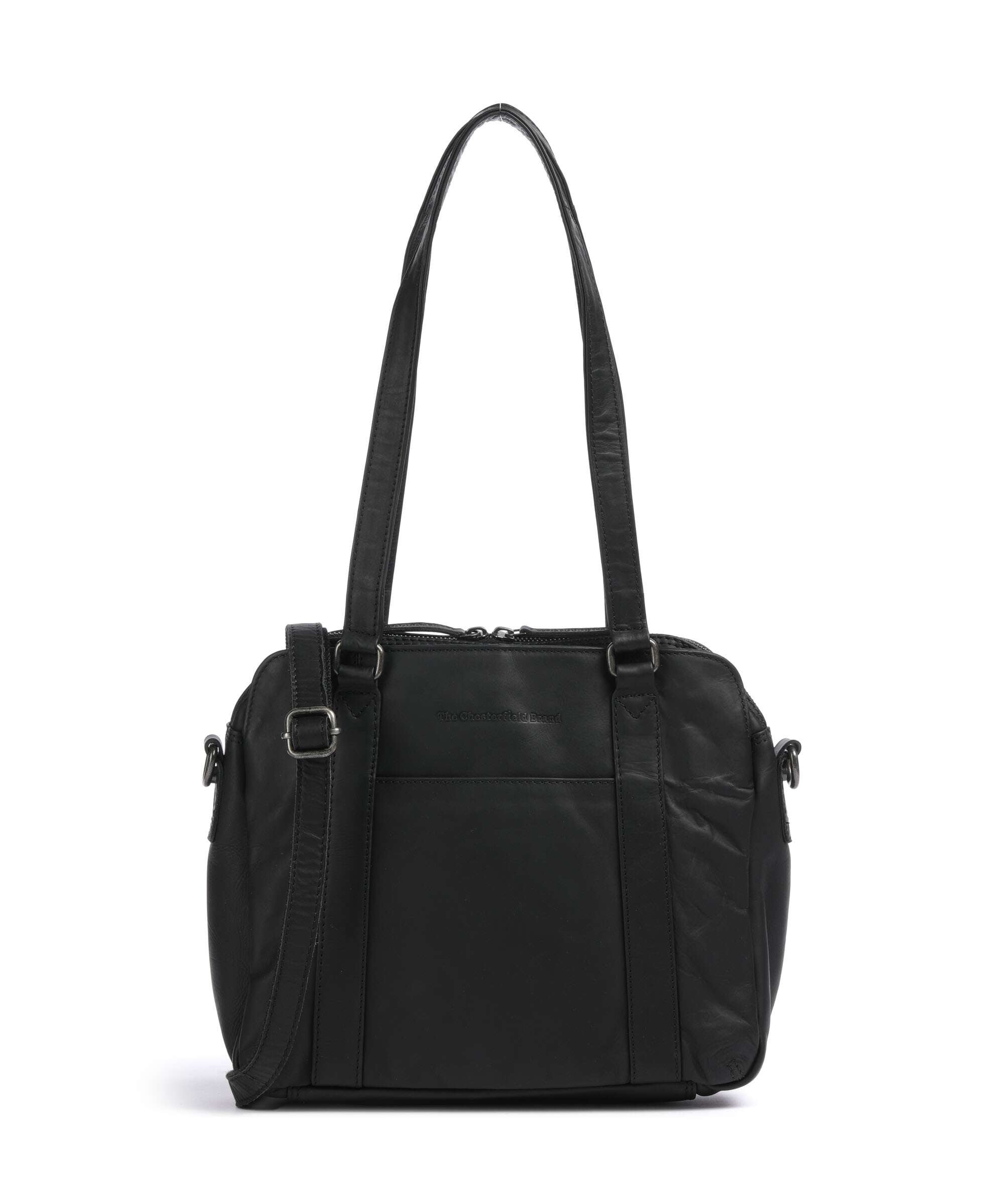 The Chesterfield Brand Wax Pull Up Cow Porlezza Shoulder bag black