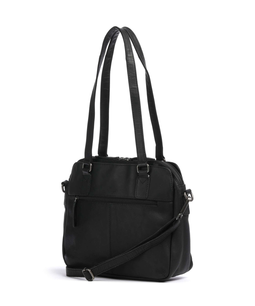 The Chesterfield Brand Wax Pull Up Cow Porlezza Shoulder bag black