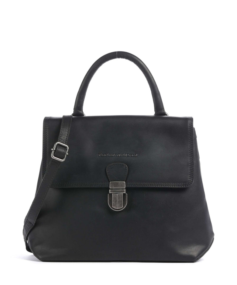 The Chesterfield Brand Wax Pull Up Cow Angera Handbag black