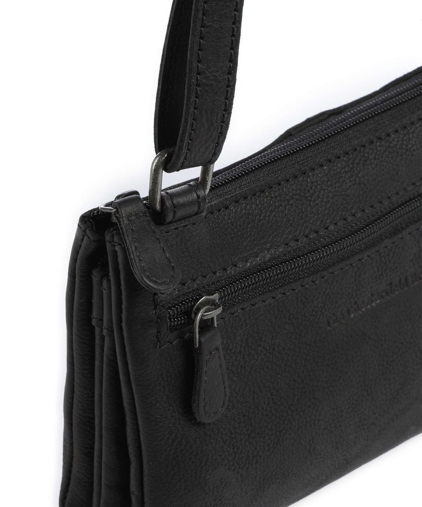 The Chesterfield Brand Washed Waxed Cow Osaka Crossbody bag black