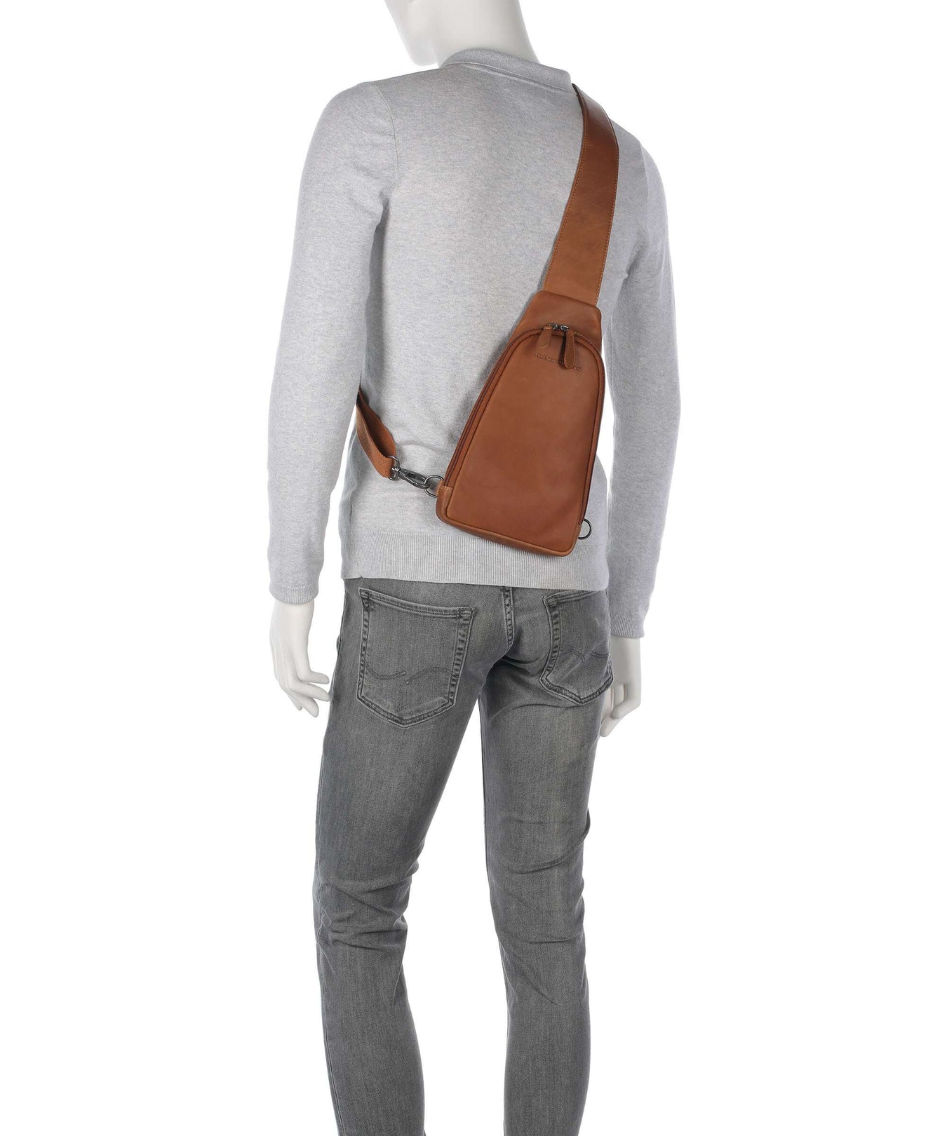 The Chesterfield Brand Wax Pull Up Cow Bowey Sling bag cognac