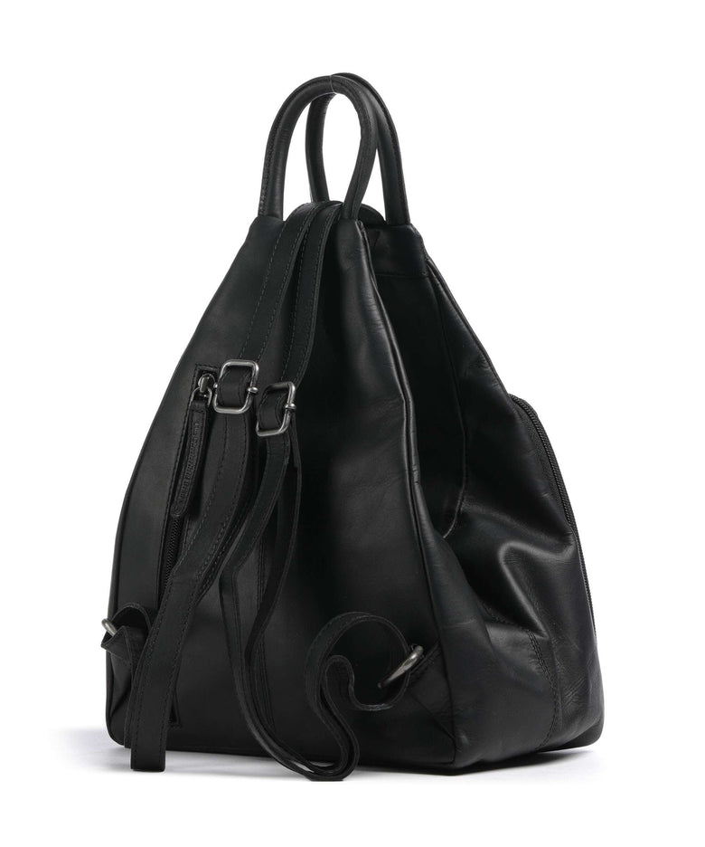 The Chesterfield Brand Wax Pull Up Cow Howard Backpack black