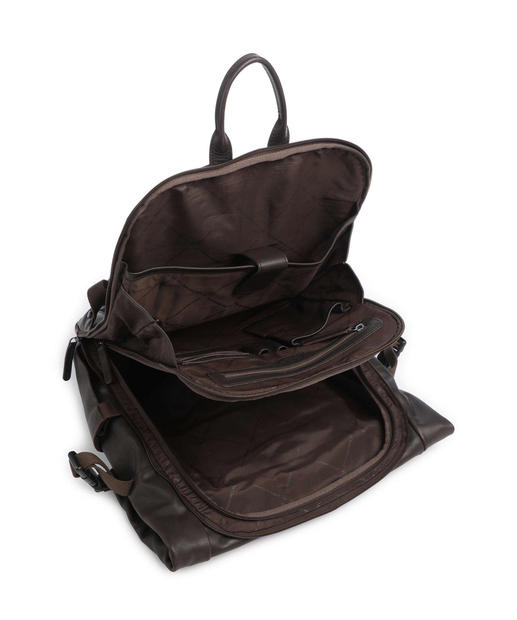 The Chesterfield Brand Wax Pull Up Cow Remo Rolltop backpack brown