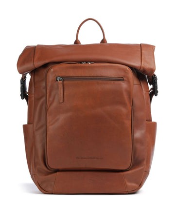 The Chesterfield Brand Wax Pull Up Cow Remo Rolltop Backpack cognac