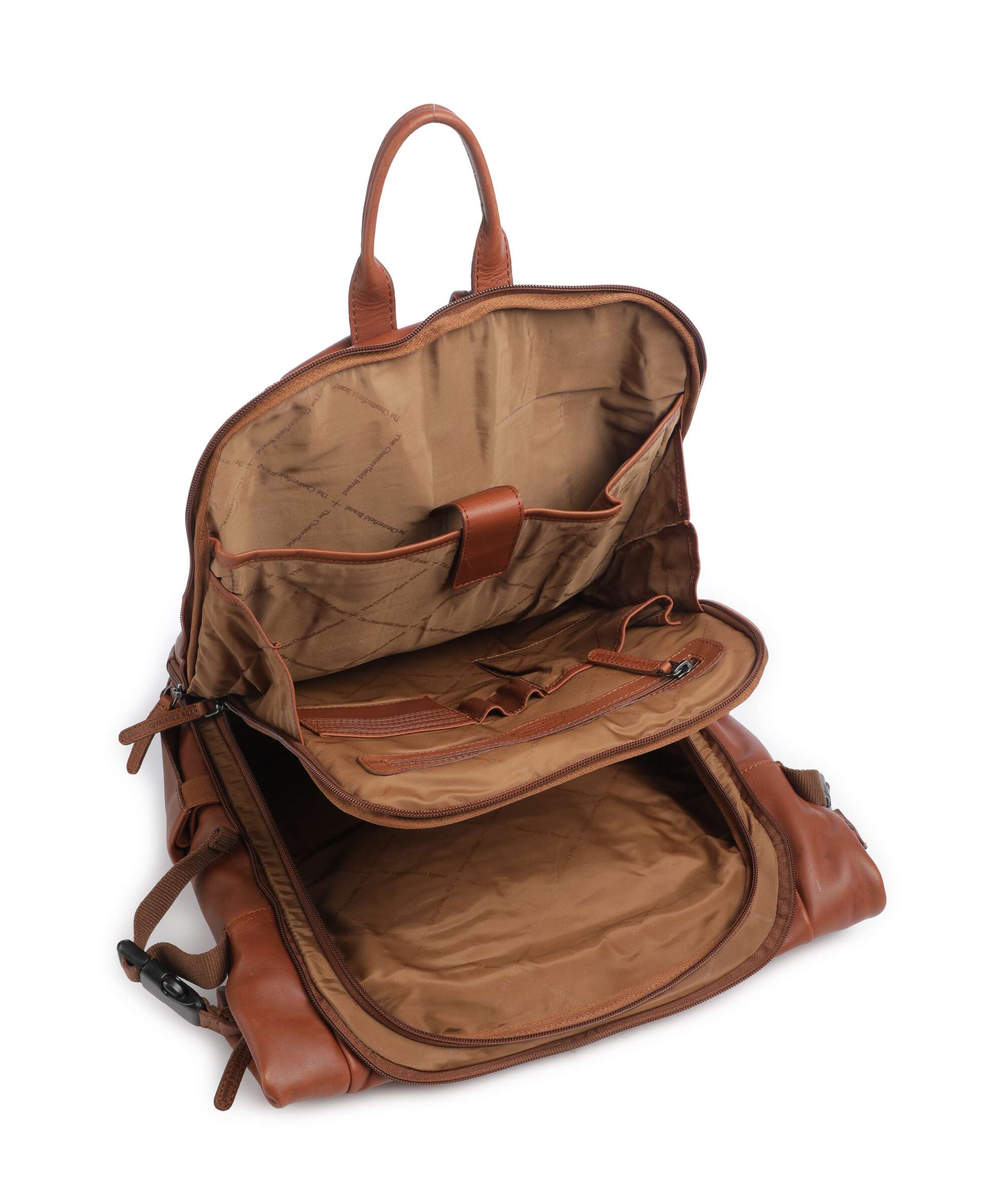 The Chesterfield Brand Wax Pull Up Cow Remo Rolltop backpack cognac