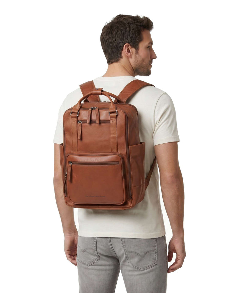 The Chesterfield Brand Wax Pull Up Cow Calden Backpack cognac