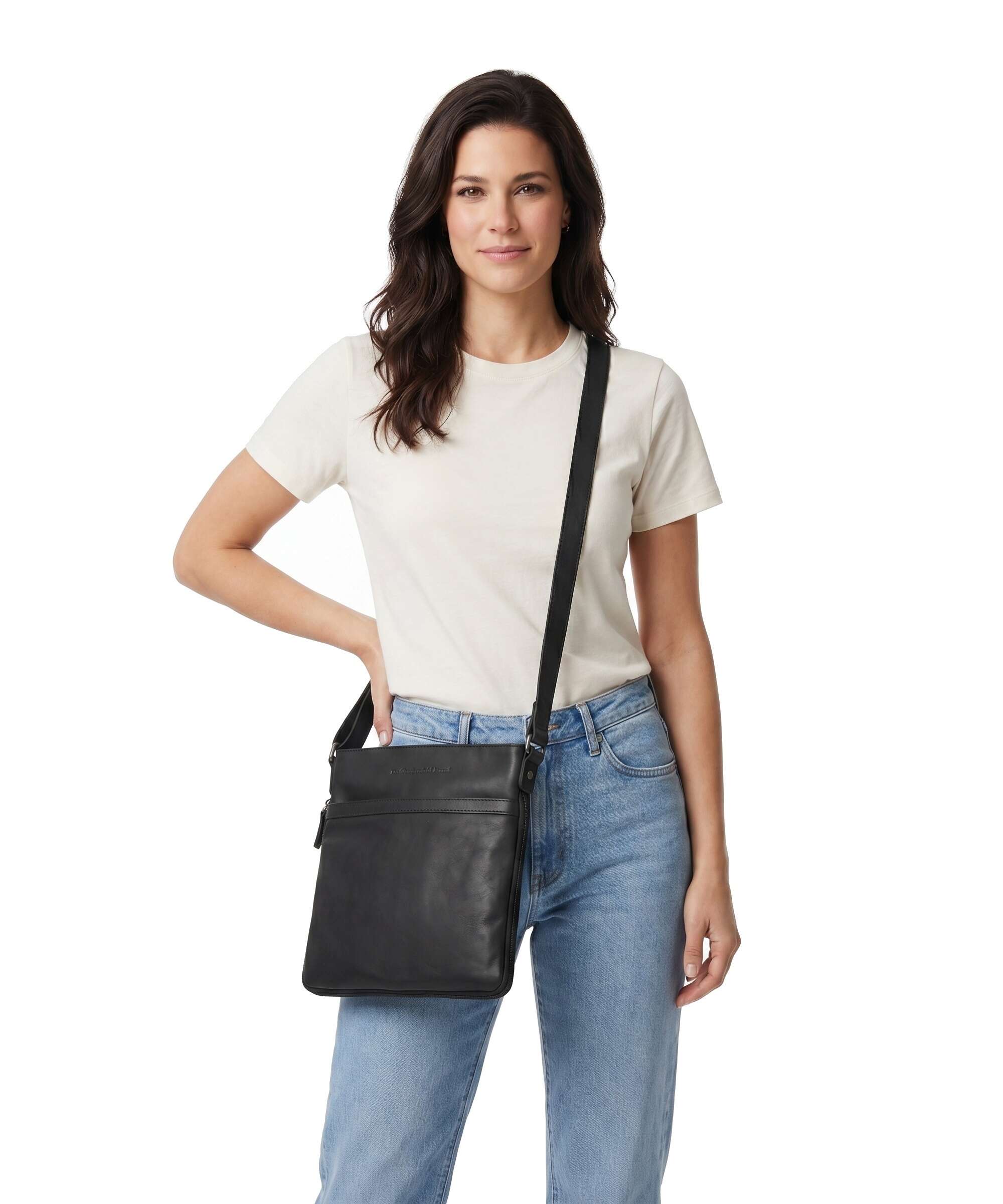 The Chesterfield Brand Wax Pull Up Cow Mirea Crossbody bag black
