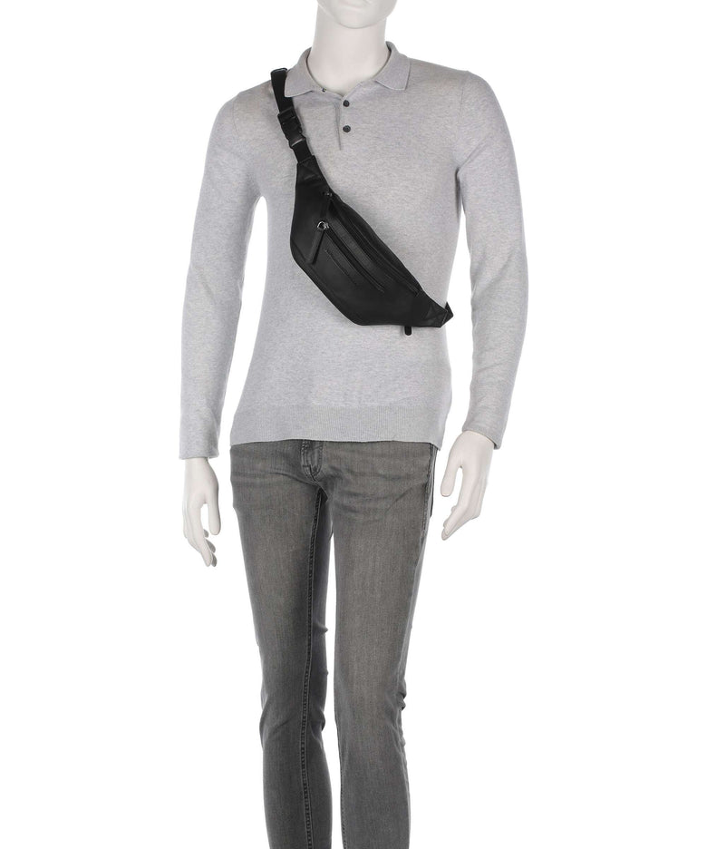 The Chesterfield Brand Wax Pull Up Cow Brana Belt bag black