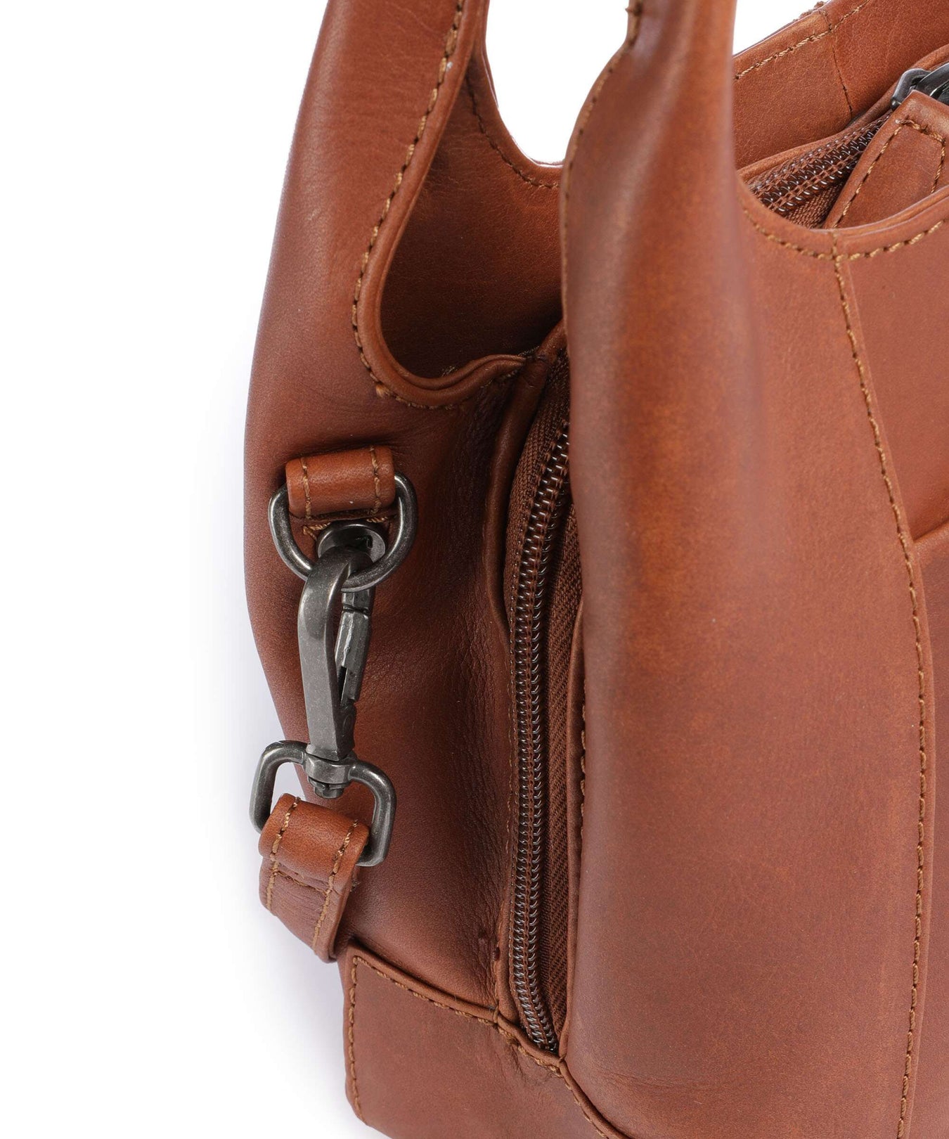 The Chesterfield Brand Wax Pull Up Cow Lunera Handbag cognac