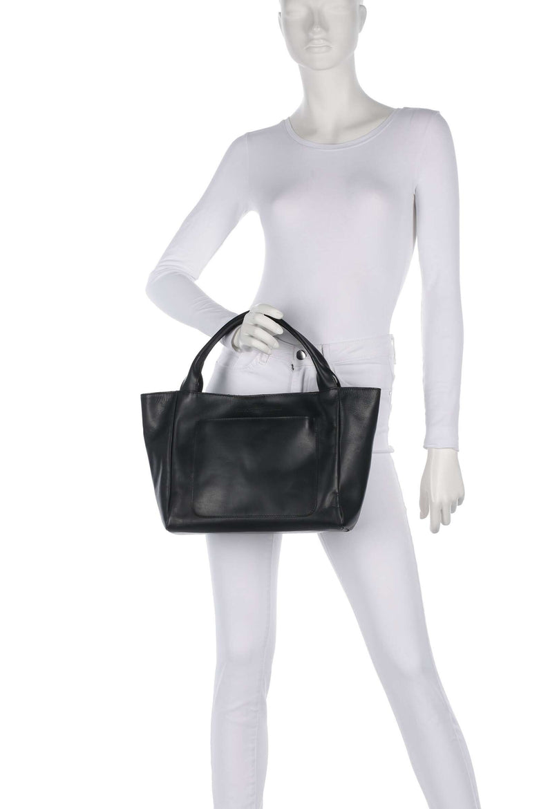 The Chesterfield Brand Wax Pull Up Cow Tenara Handbag black