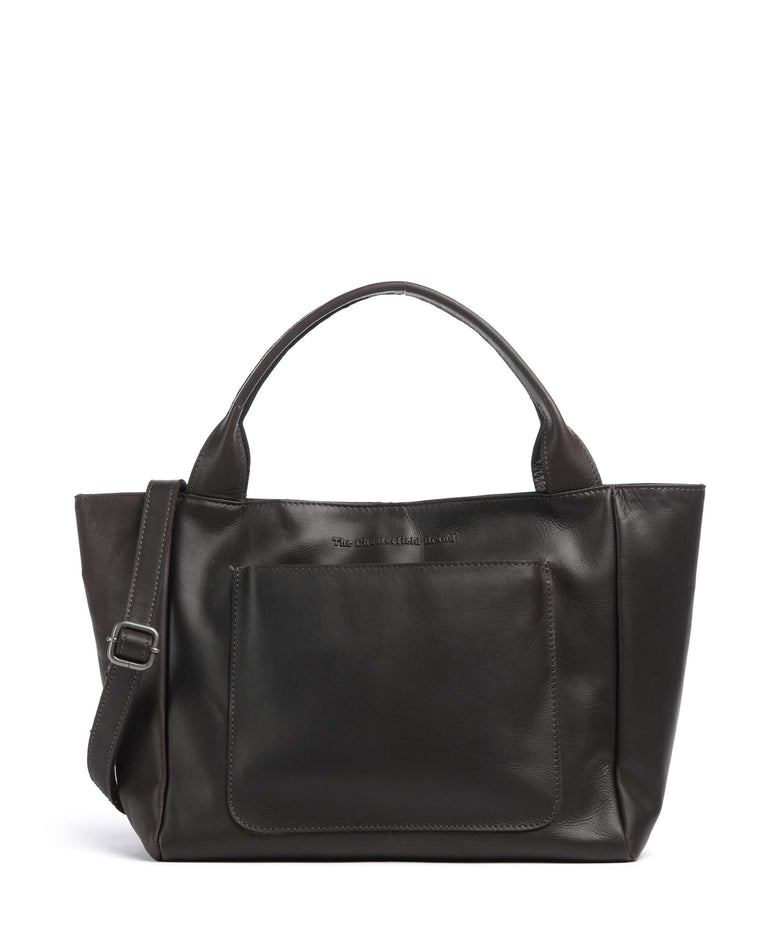 The Chesterfield Brand Wax Pull Up Cow Tenara Handbag brown