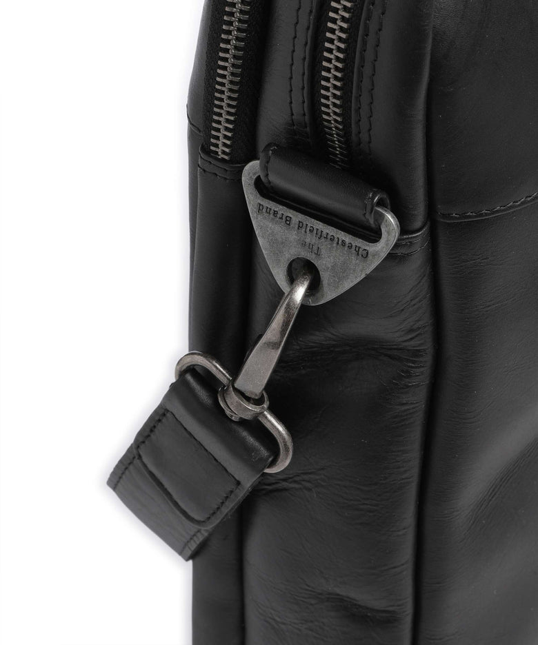 The Chesterfield Brand Wax Pull Up Cow Montara Laptop bag black