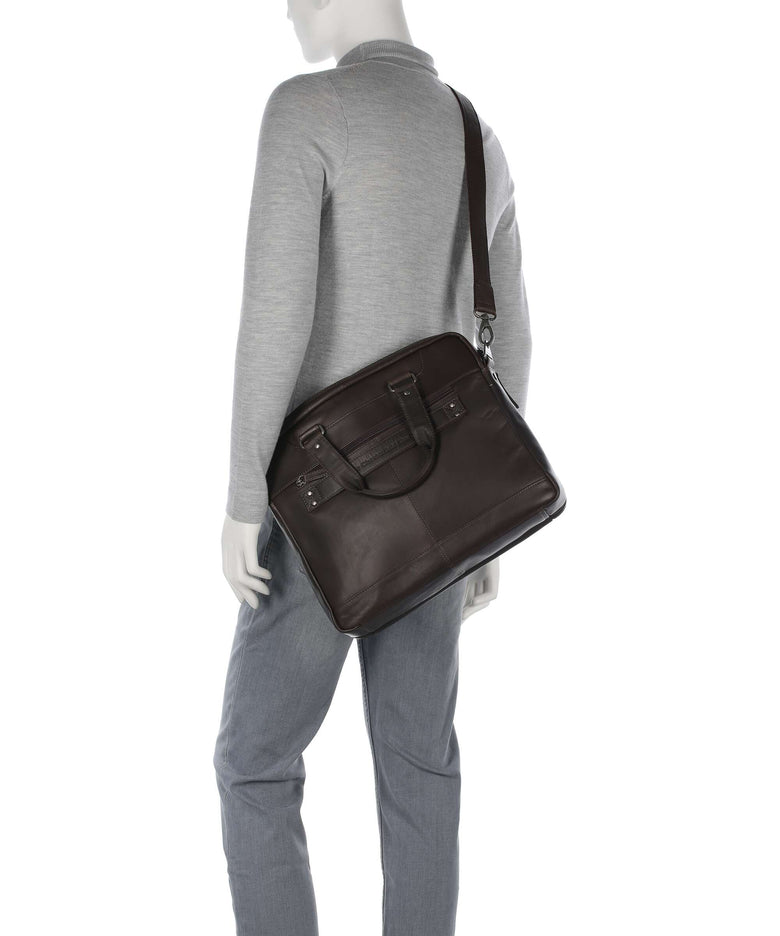 The Chesterfield Brand Wax Pull Up Cow Montara Laptop bag brown